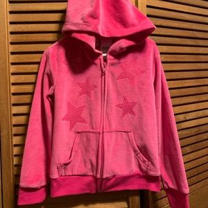Piper Pink Velour Hoodie with Sequin Stars